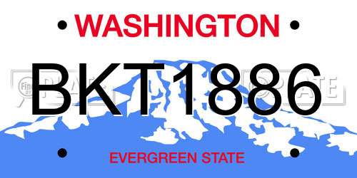 BKT1886 Washington License Plate