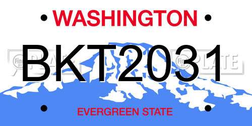 BKT2031 Washington License Plate