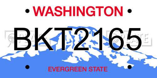 BKT2165 Washington License Plate