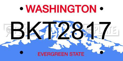 BKT2817 Washington License Plate