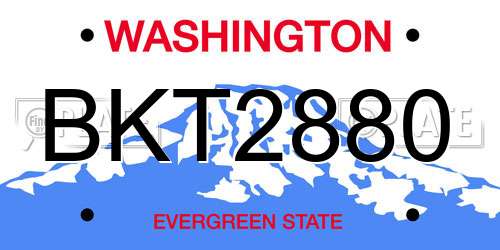 BKT2880 Washington License Plate