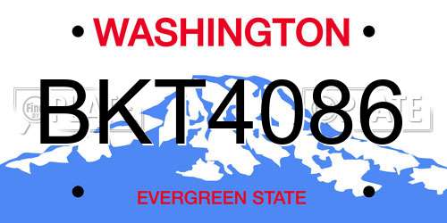BKT4086 Washington License Plate