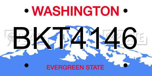 BKT4146 Washington License Plate