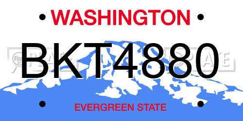 BKT4880 Washington License Plate
