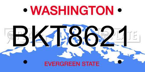 BKT8621 Washington License Plate