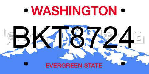 BKT8724 Washington License Plate