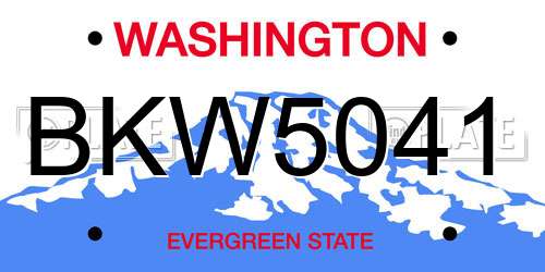 BKW5041 Washington License Plate