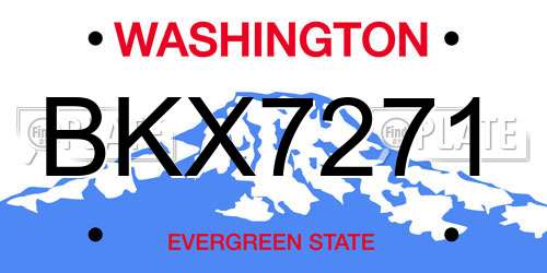 BKX7271 Washington License Plate