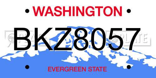 BKZ8057 Washington License Plate