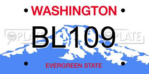 BL109 Washington License Plate