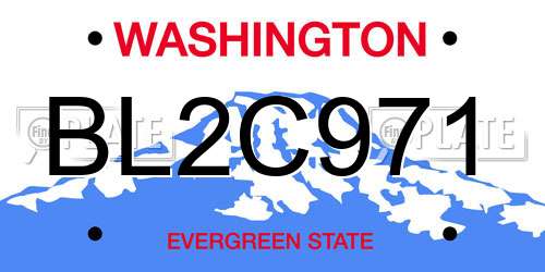 BL2C971 Washington License Plate