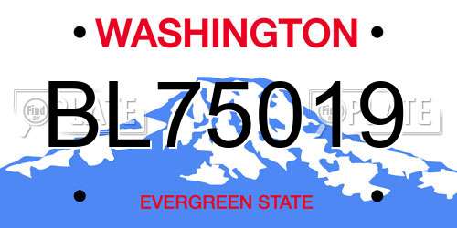 BL75019 Washington License Plate