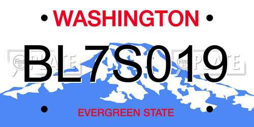 BL7S019 Washington License Plate