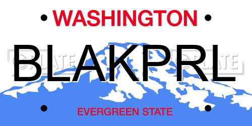 BLAKPRL Washington License Plate