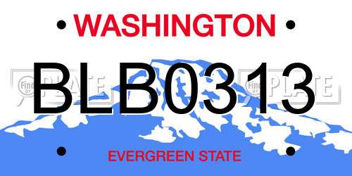 BLB0313 Washington License Plate