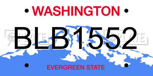 BLB1552 Washington License Plate