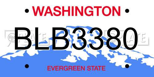 BLB3380 Washington License Plate