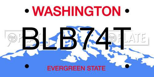 BLB74T Washington License Plate