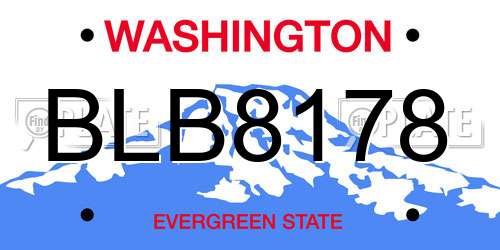 BLB8178 Washington License Plate