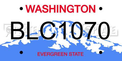 BLC1070 Washington License Plate