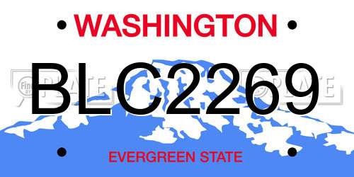 BLC2269 Washington License Plate