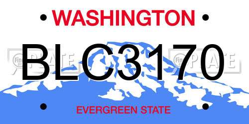 BLC3170 Washington License Plate