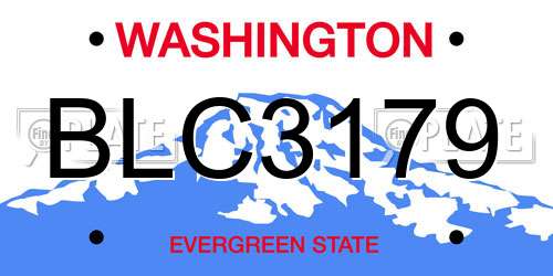 BLC3179 Washington License Plate