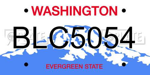 BLC5054 Washington License Plate