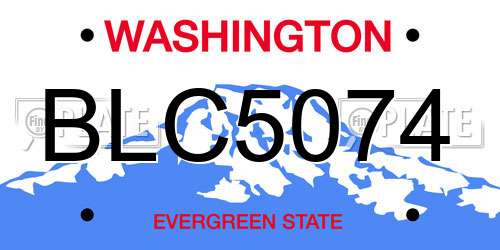 BLC5074 Washington License Plate