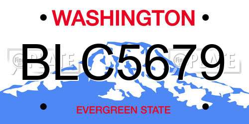 BLC5679 Washington License Plate