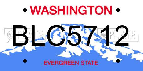 BLC5712 Washington License Plate
