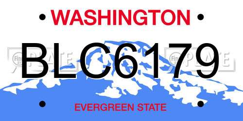 BLC6179 Washington License Plate