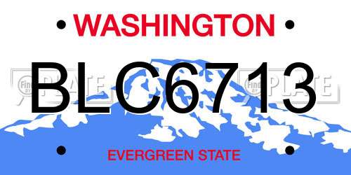 BLC6713 Washington License Plate