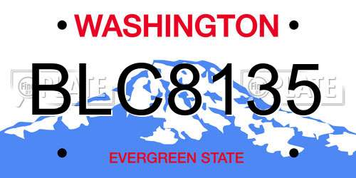 BLC8135 Washington License Plate