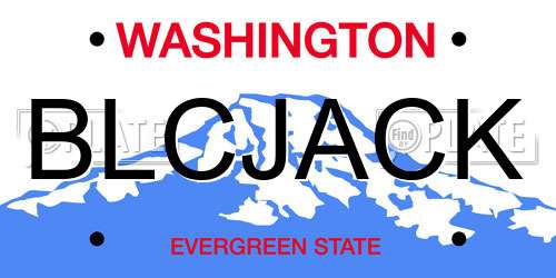BLCJACK Washington License Plate