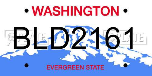 BLD2161 Washington License Plate
