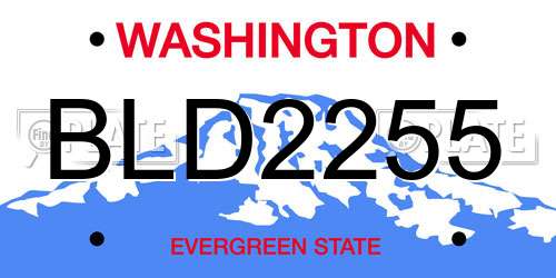 BLD2255 Washington License Plate