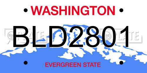 BLD2801 Washington License Plate