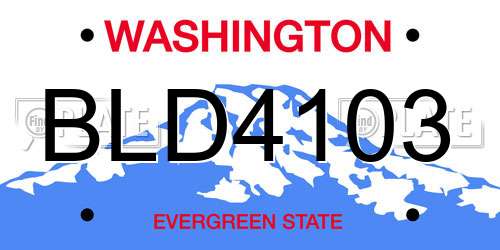 BLD4103 Washington License Plate