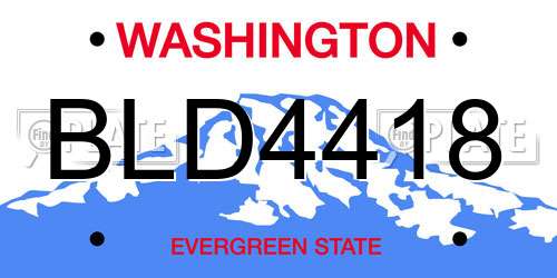 BLD4418 Washington License Plate