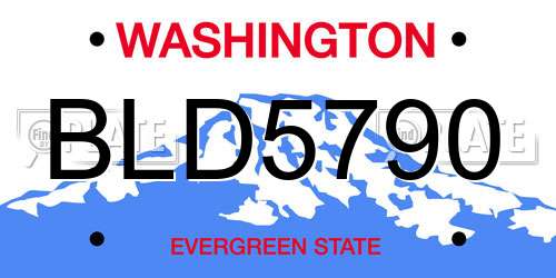 BLD5790 Washington License Plate