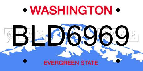 BLD6969 Washington License Plate