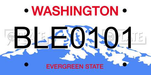 BLE0101 Washington License Plate