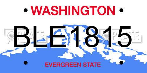 BLE1815 Washington License Plate