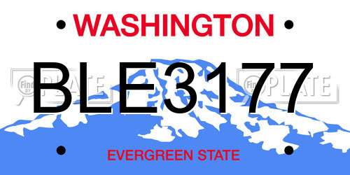 BLE3177 Washington License Plate