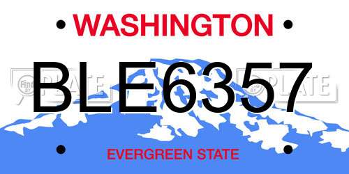 BLE6357 Washington License Plate