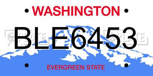 BLE6453 Washington License Plate