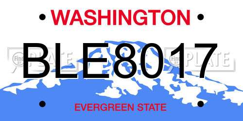 BLE8017 Washington License Plate