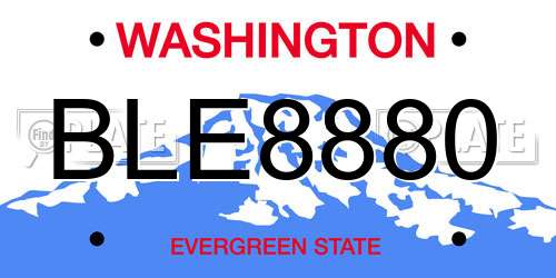 BLE8880 Washington License Plate