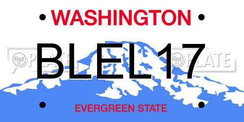 BLEL17 Washington License Plate